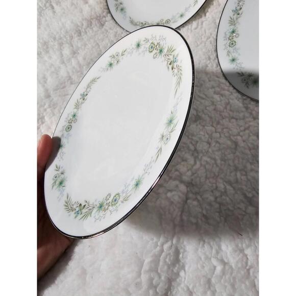 (3) Noritake Saucer Plates 2021 Piedmont Japan Floral Sliver Trim 6.5" White - Picture 3 of 8